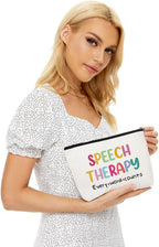 Speech Therapy Gifts Speech Therapist Gift for Women, Speech Language Pathologist Cosmetic Bag - Speech Therapy Every Word Counts, Birthday Christmas Birthday Thanksgiving Gifts for SLP Makeup Bag