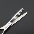6.0 Inches Professional hair cutting thinning scissors set with razor (Silver)