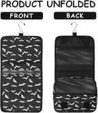 Travel Toiletry Bag for Women & Men Black Bat Modern Hanging Cosmetic Organizer Portable Waterproof Makeup Case Make Up Bag with Compartments Travel Essentials for Bathroom Shower