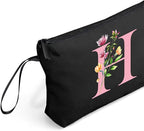 SEAMOON Bride to be Birthday Womens Unique Initial Monogram Gifts for Women Mom Personalized Travel Makeup Cosmetic Bag with Mirror Valentines Mothers Day Christmas Graduation H