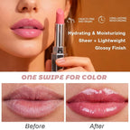 Kaely Dusty Pink Honey Lipstick Tinted Lip Balm, Hydrating Shine Lipstick for Women Dry Lips, Moisturizing Nourishing Glossy Lip Gloss Stain Makeup, Sheer Lightweight, Vegan & Cruelty-Free, 01