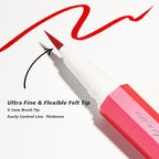 Liquid Eyeliner, Red Eyeliner Pen, Long Lasting Colored Eye Liner Pen with Precision Felt Tip, Water Removable, Friendly to Sensitive Skin, Party Makeup (Crimson Rave)