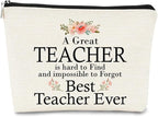 Teacher Appreciation Gifts,Teacher Gifts for Women Makeup Bag,Best Teacher Ever Cosmetic Bag,Small Makeup Bag,Travel Makeup Bag,Makeup Bag Organizer
