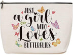 Butterfly Gifts for Women Butterfly Decor Just A Girl Who Loves Butterflies Makeup Bag Butterflies Lover Gift for Women Girls Birthday Christmas Graduation Gifts for Women Girls