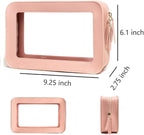 Clear Makeup Bag Small, TSA Approved Portable Toiletry Bag with Zipper Cosmetic Travel Bag Makeup Organizer Case Mini Makeup Pouch for Purse Car Organizer Bag for Women Men