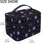 Makeup Bags, Moon Sun Stars Makeup Organizer Bags Toiletry Bag Box Travel Cosmetic Bag Make Up Train Case for Women Teen Girl Ladies
