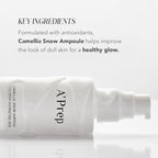 A'Prep Camellia Snow Ampoule – Hydrating & Brightening Facial Serum with Camellia Japonica, Niacinamide & Hyaluronic Acid, EWG Green Formula, Korean Skincare, 50ml