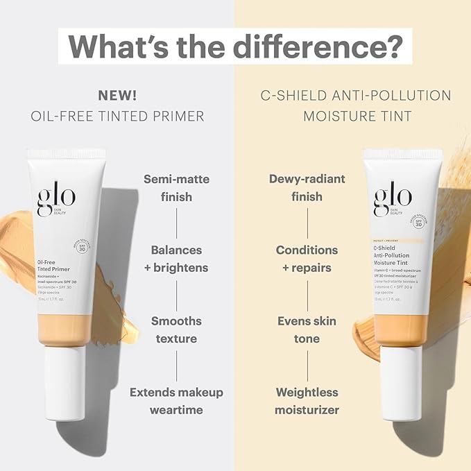 Glo Skin Beauty C-Shield Anti-Pollution Moisture Tint - Tinted Moisturizer With SPF 30 for Face, Broad Spectrum Protection & Vitamin C, 1.7 Oz (8N-Dark)