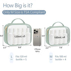 PACKISM TSA Approved Toiletry Bag, 2 Pack Clear Makeup Bags with Handle Large Opening, Clear Toiletry Bag Fit Carry-on Travel Essential, Travel Bags for Toiletries, Laurel Green