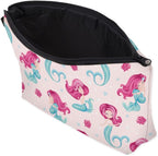 Cute Travel Makeup Bag Cosmetic Bag Small Pouch Gift for Women (Pink Mermaid)