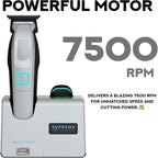 Supreme Trimmer Recharge ST777 – Professional Barber Trimmer with 2 Removable Batteries | 8000 RPM Motor, Zero Gap DLC Blades, Smart Charging Dock, USB-C Fast Charge