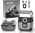 Electric Foil Shavers for Men: Mini Electric Razor, Foil Shaver for Face, IPX7 Waterproof Wet Dry Cordless Razor with 3 Floating Blades, LED Display for Travel & Home, USB Type C