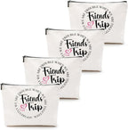 4PCS Girls Trip Gifts Girls Friends Trip Makeup Bag Girl Weekend Gifts Summer Gift Cosmetic Bag Toiletry Bag Weekender Bags for Women Daughter Best Friend Friendship Bachelorette Party Birthday