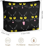 Travel Cosmetic Bag, Large Makeup Case, Toiletry Bag, Personality Fashion Zipper Cosmetic Case Cool Funny Black Cats