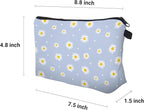 Cute Travel Makeup Bag Cosmetic Bag Small Pouch Gift for Women (Daisy)