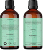 Avatra Peppermint Essential Oil 100ML (3.38 OZ) with Glass Dropper and Travel Bottle, Pure and Natural Therapeutic Grade Peppermint Oil for Diffuser, Aromatherapy, Massage, and DIY Candle Products