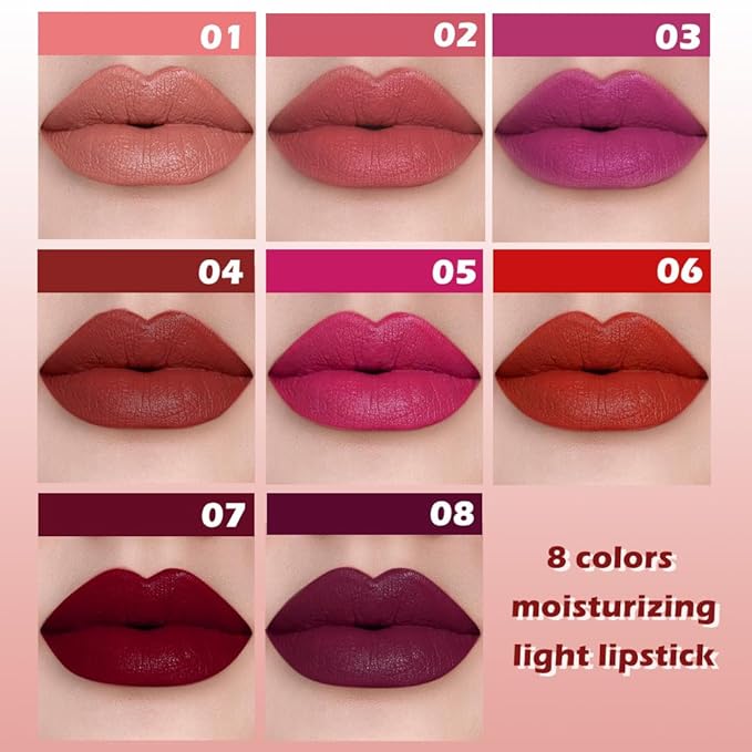 Hot Pink Matte Lipstick for Women, Long Lasting Waterproof Transfer-Proof Vegan, 24 Hours Moisturizing Glossy Shine Lip Gloss, Lipstick Palette Beauty Products Makeup All-Day Formula A05#