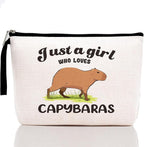 Funny Capybara Makeup Bag Capybara Gifts Capybara Themed Gifts for Girls Women Bestie Best Friend Capybara Animal Lover Gifts for Women Cosmetic Bag Zipper Pouch Travel Bag Graduation Birthday Gifts
