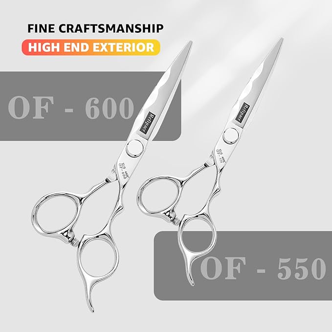 Professional Hair Cutting Shears -SUS440C Stainless Steel Barber Scissors with Ergonomic Handle,Ultra Sharp Blades for Salon (Modern, 5.5)