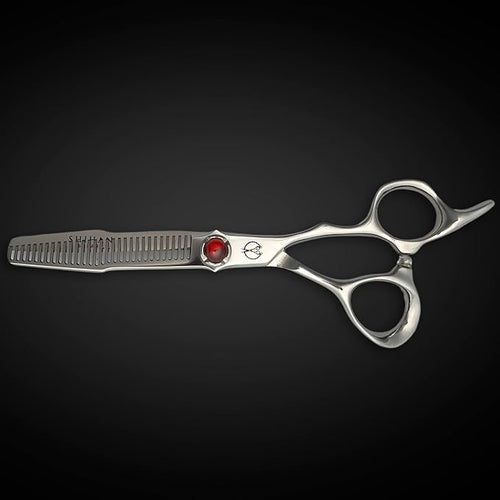 5.5" VG10 Steel Professional Thinning Shears - Red Moon - (Hair Thinning Scissors)