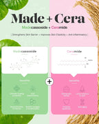 SKINRxLAB MadeCera Cream Double Essence Korean Toner 2 Pack - Hydrating and Soothing Toner with Milk Protein, Ceramide, Beta-Glucan - Moisturizing Strawberry Milky for Irritated Skin