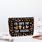 Magic Kingdom Lover Gift Halloween Snacks Cosmetic Bag Snacks Bag for Travel Cute Toiletry Bag for Girls Teens Friends Makeup Organizer Zipper Pouch (for The Snacks Black)
