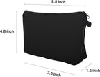 Cute Travel Makeup Bag Cosmetic Bag Small Pouch Gift for Women (Plain Black)