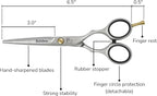 Generic Hair Cutting Scissors, Schönn Hair Scissor, Professional 6.5 inch Right-Handed Barber Shears - German Stainless Steel, Hand Sharpened (Silver/Gold), SCH-CLS-01