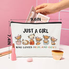 Highland Cow Gifts Funny Highland Cow Makeup Bag Cow Print Stuff Western Gifts Western Accessories Cosmetic Bag Toiletry Bag Zipper Pouch for Women Girls Female Sister Daughter Friend Birthday