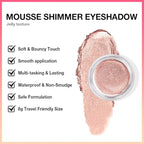 Glitter Shimmer Metallic Cream Eyeshadow Palette Makeup, Rose Gold Natural Single Mini Instant Holographic Eyeshadow For Women, Sombras Crema Para Ojos, Talc, Paraben & Cruelty Free