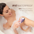 Bikini Trimmer for Women: Pubic Hair Razor with Mirror & LED Light, Electric Shaver with Travel Lock & Ceramic Blades - Body Groomer IPX7 Waterproof Use for Legs/Arm/Underarm