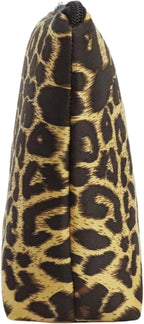 Makeup Bag For Women - Soft and Warm Material Cosmetic Bags Leopard Print Design Ladies Tote Bag,Women's Pencil Case Makeup Organizer with Zipper (Yellow)