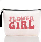 Flower Girl Proposal Flower Girl Gift Makeup Bag Wedding Gifts Bridal Party Gifts Cosmetic Bag for Women Bridesmaid Gifts Zipper Pouch Bag Bridal Shower Gifts Travel Toiletry Bag Wedding Party Gifts
