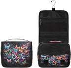 Hanging Travel Toiletry Bag for Women Men Colorful Butterfly Waterproof Makeup Bag Animal Butterfly Portable Cosmetic Bag Travel Essentials for Traveling Accessories Toiletries Bathroom Shower