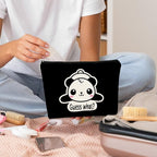 Cute Baby Panda Makeup Bag, Guess What It's Pug Butt Cosmetic Case for Teen Girls & Women, Panda Accessory (Black)