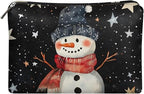 COEQINE Christmas Snowman Purse Pouches For Purse Organization Travel Makeup Bag for Women Leather Waterproof Small Cosmetic Bag For Purses for Womens Travel Essential Bags for Toiletries