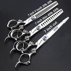 6/7/8/9 Inches Professional Hairdressing Scissors Set,Stainless Steel Hairdressing Scissors for Women & Men… (7 inch 3PC)
