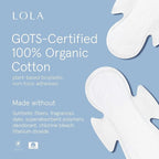 LOLA Organic Cotton Pads, 36 Count - Ultra Thin Pad with Wings, Cotton Organic Pads for Women, HSA FSA Approved Products Feminine Care, Heavy