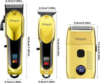 Hair Clippers Set for Men,Hair Clipper Trimmer with LED Display, Professional Cordless Hair Clipper Shaver Beard Trimmer, Hair Cutting Machine for Men, Holiday Gift for Father's Day Gift(with Apron)