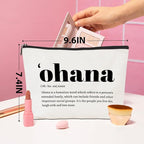 Christmas Thank You Gifts Ohana Definition Inspirational Makeup Bag Hawaii Cosmetic Bag Hawaiian Gifts Hawaiian souvenirs for Women Female Grandma Mom Sister Friend Wife Travel Toiletry Bag Birthday