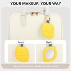 Travel Makeup Bag for Women Fashion Large Capacity Pouch Open Flat Cosmetic Portable Organizer Waterproof Large Opening Storage Toiletry Bags Vertical Free-Standing Brush Holder for Easy Access Beige