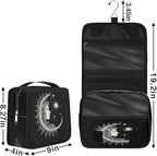 Travel Toiletry Bag for Women & Men Ethnic Moon Sun Hanging Cosmetic Organizer Portable Waterproof Makeup Case Make Up Bag with Compartments Travel Essentials for Bathroom Shower