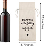 Engagement Wine Gift Bag Wedding Engaged Gifts for Newlyweds Couple Women Men Bridal Shower Gifts for Bride and Groom Pairs Well with Wedding Planning Getting Engaged Wine Bags