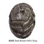 FACE MIRACLE Mens Toupee Lace Front Hairpieces Soft Human Hair Replacement System Natural Hairline Toupee for Men French Lace Mens hair Units 8"X10" #350 3# DARK BROWN WITH 50% SYNTHETIC GREY