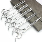 SHARONDS 6.5 Inch Stainless Steel Professional Barber Scissors Hair Thinning Scissors Hairdresser or Home Hairdresser Variant/Hybrid Scissors (6.5 inch-5pc)