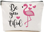 Flamingo Makeup Bag - Summer Cosmetic Bag, Animal Lover Gifts for Women, Themed Toiletry Bag for Graduation or Birthday