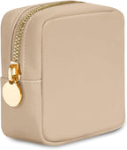 DANCOUR Small Makeup Bag For Purse - Makeup Bag Small Cosmetic Bag For Purse - Mini Pouch Travel Makeup Bag Zipper Pouches - Mini Cosmetic Bag For Purse Organizer For Women and Girls (Beige), (MKBAG)