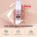 Anti-Dark Spot Liquid Foundation - Collagen Serum Foundation Infused with 2% Niacinamide, High Coverage For A Smooth & Satin Finish, 108 Light