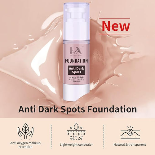 Anti-Dark Spot Liquid Foundation - Collagen Serum Foundation Infused with 2% Niacinamide, High Coverage For A Smooth & Satin Finish, 410 Deep