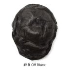 FACE MIRACLE Hair System for Men French Lace Mens Toupee Human Hair Replacement System Lace with PU Toupee for Men Male Hair Piece Wigs 8"X10" 1B# OFF BLACK